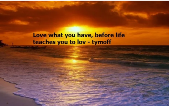 Embracing Gratitude: Love What You Have, Before Life Teaches You to Lov - Tymoff